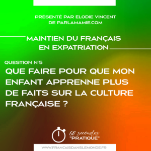 q5 - Que faire pour que mon enfant apprenne plus de faits sur la culture française