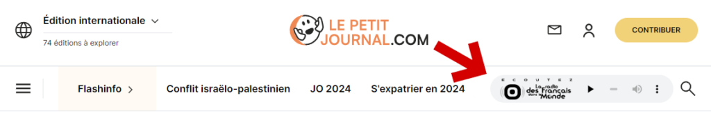 Voici le player pour écouter la radio sur Lepetitjournal.com